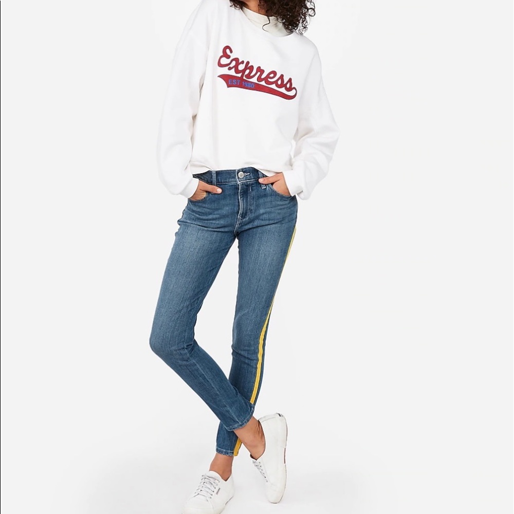 Express Jeans W/Yellow Stripe
